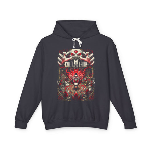 Cult of the Lamb Lambert Red Crown Cult Builder Portrait Unisex Premium Hoodie