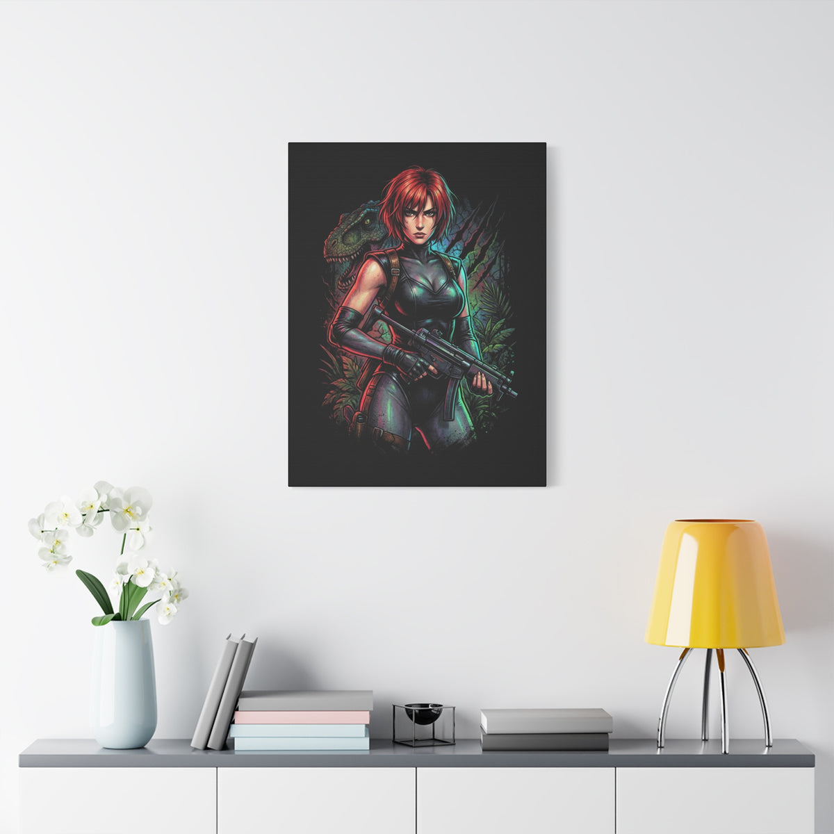 Dino Crisis Regina Red Hair Tactical Gear Portrait Canvas Print