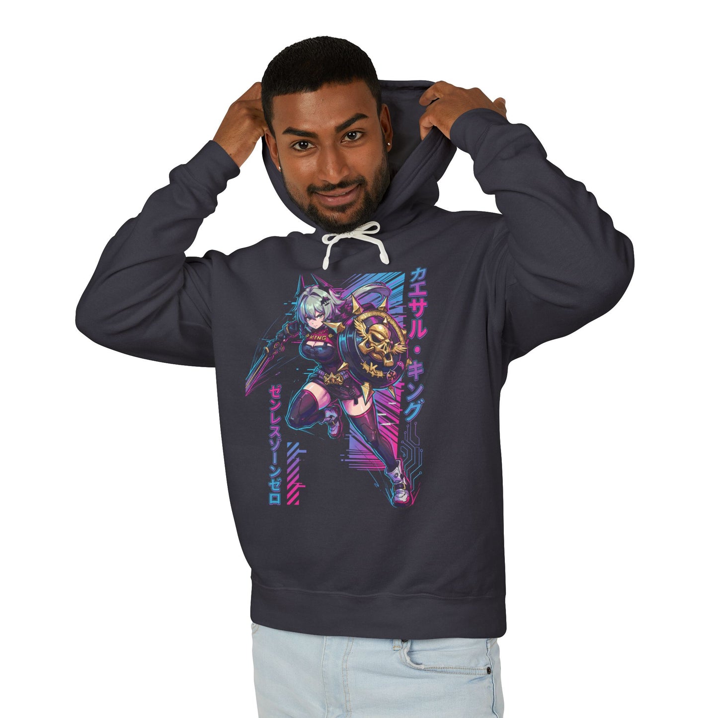 Caesar King Zenless Zone Zero Synthwave Retro Neon Unisex Premium Hoodie