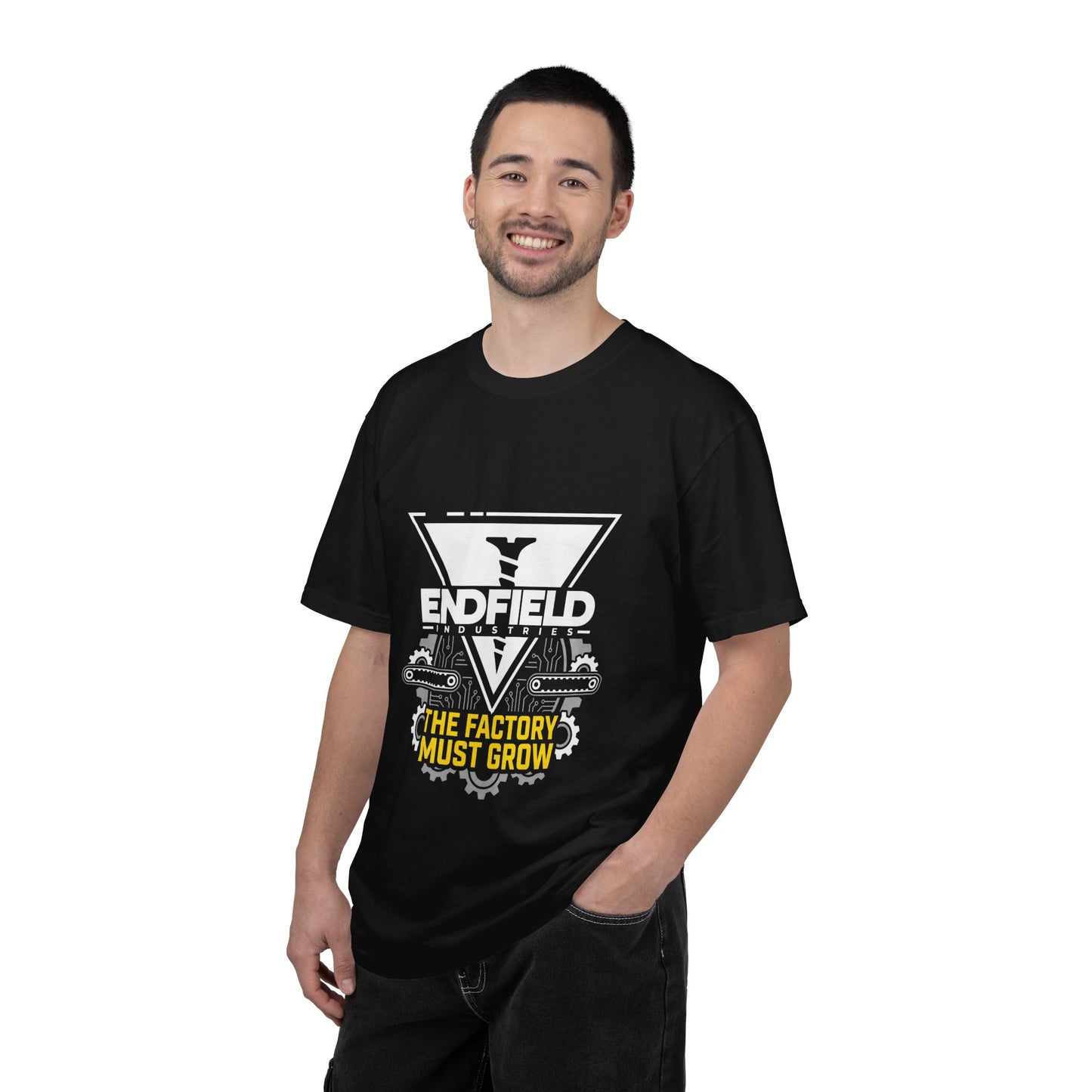 Endfield Arknights Factory Must Grow Meme Pixel Factory Builder Retro Infinite Build Premium T-Shirt