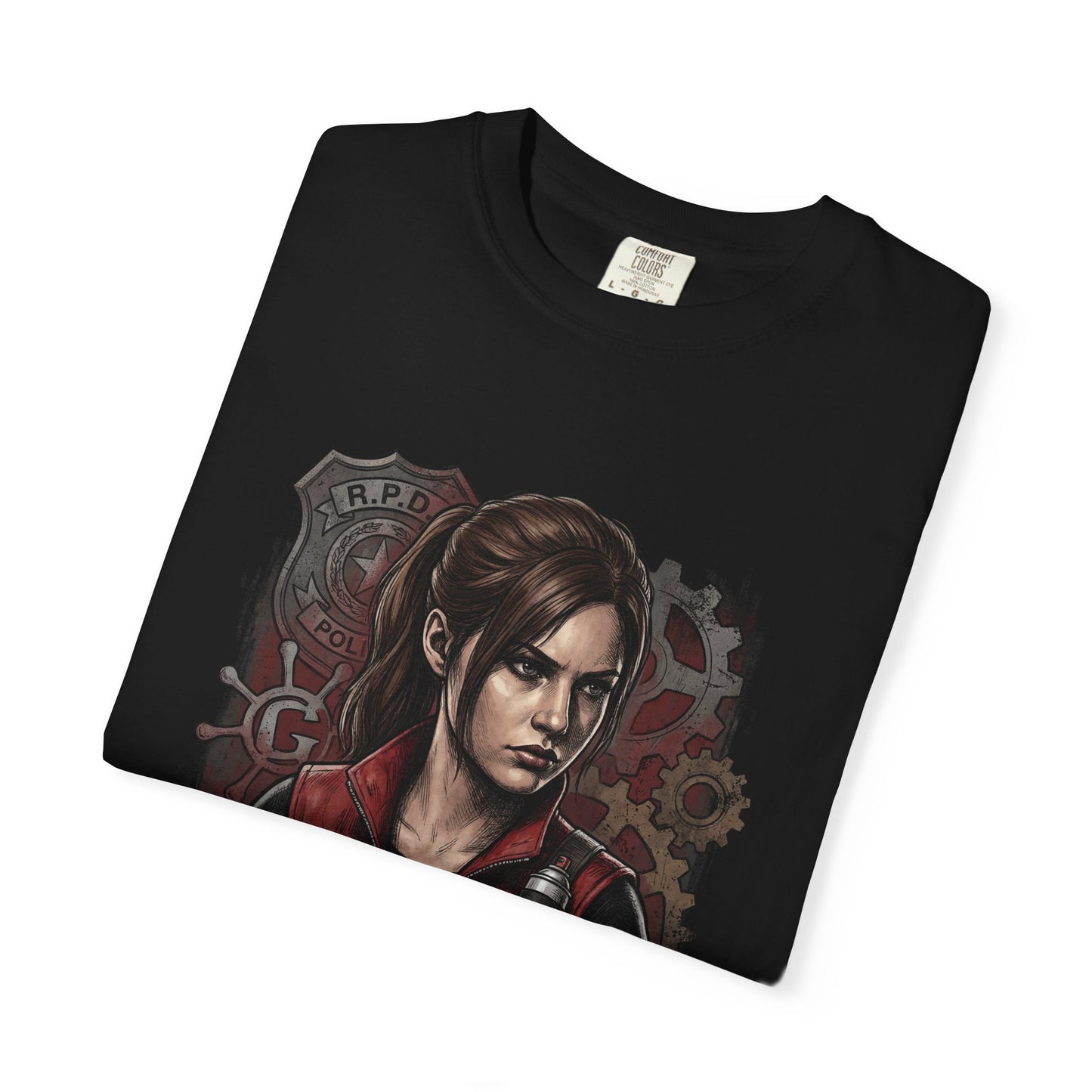 Resident Evil Claire Redfield Raccoon Police Station Escape Portrait Premium T-Shirt