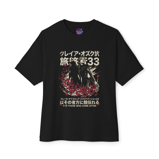 Clair Obscur Streetwear: Red Petal Fantasy Fusion Premium Oversized Unisex T-Shirt