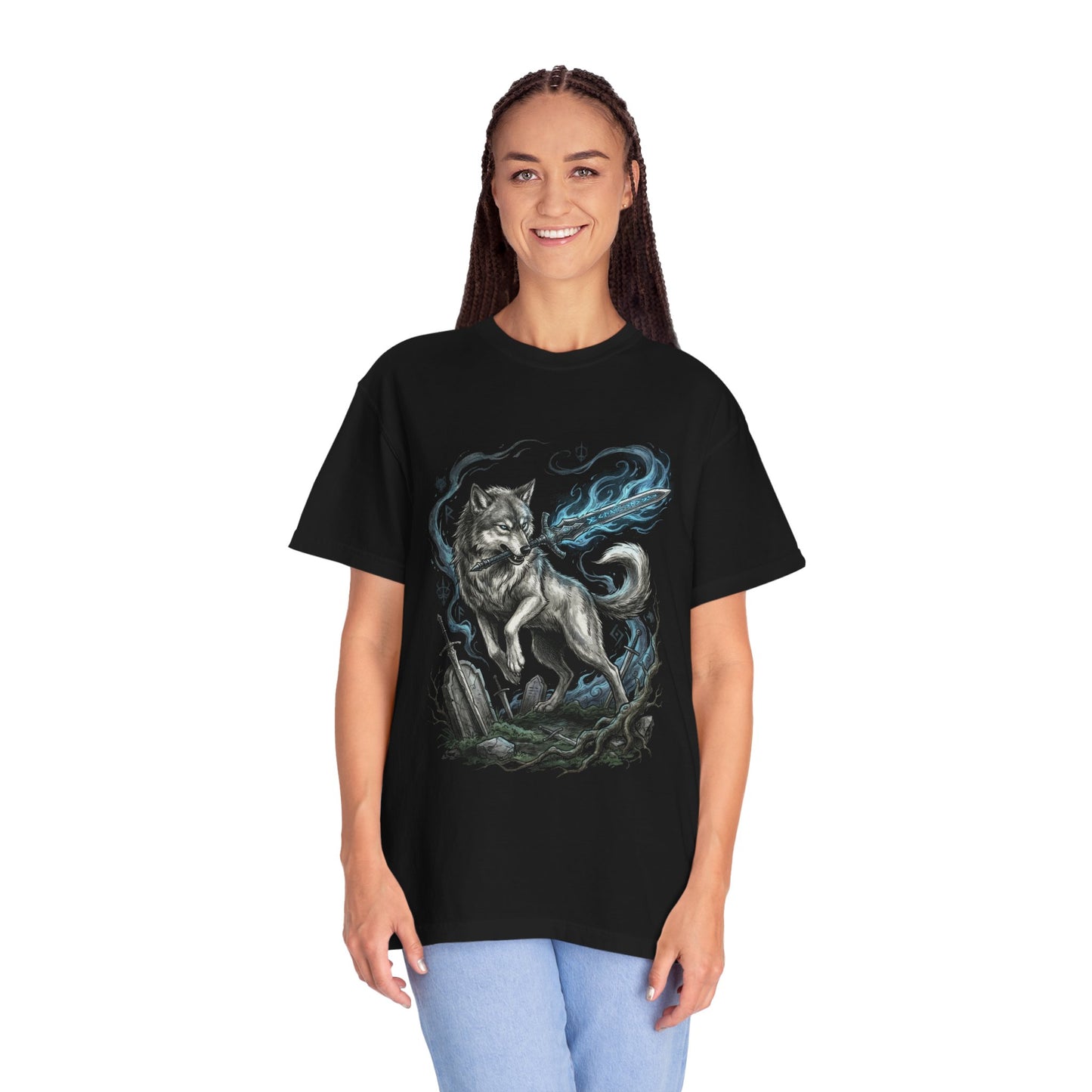 Great Grey Wolf Sif Brave Wolf Portrait Premium T-Shirt