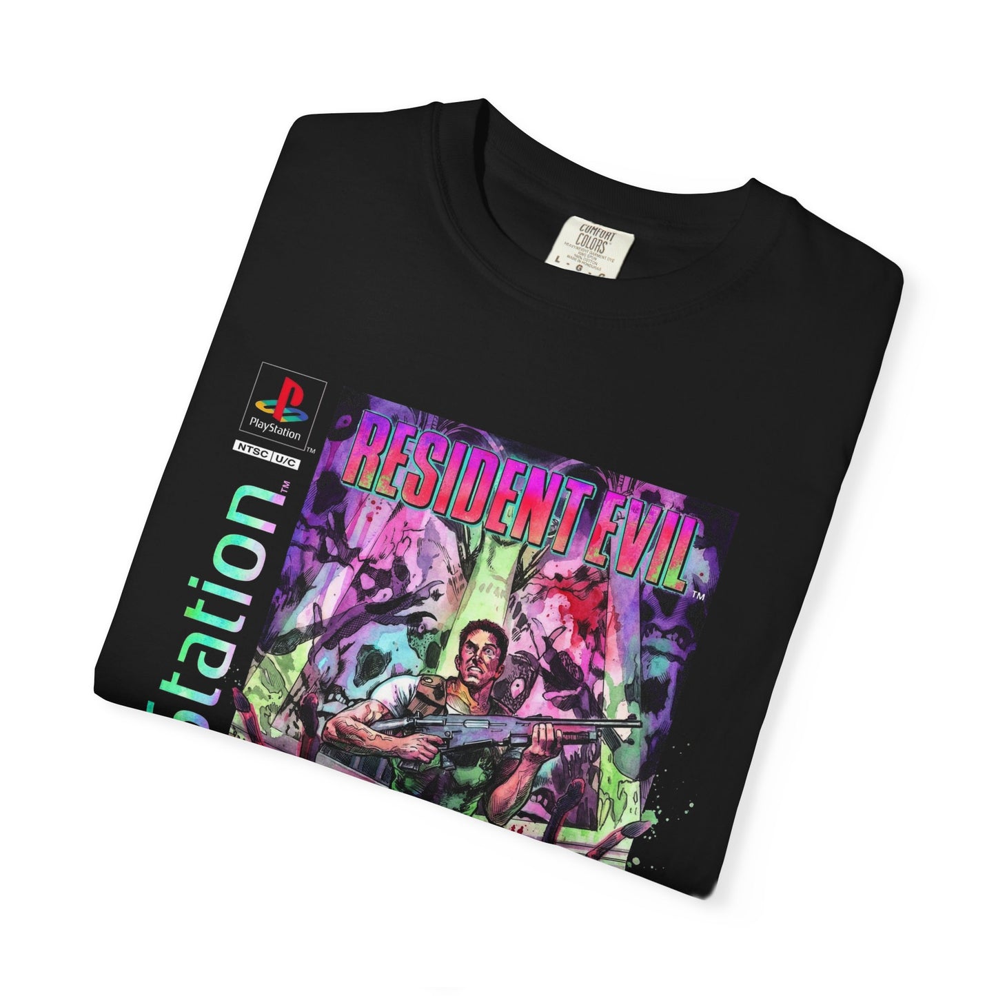 Resident Evil Director's Cut Retro Cover Art Classic PS1 Horror Design Premium T-Shirt