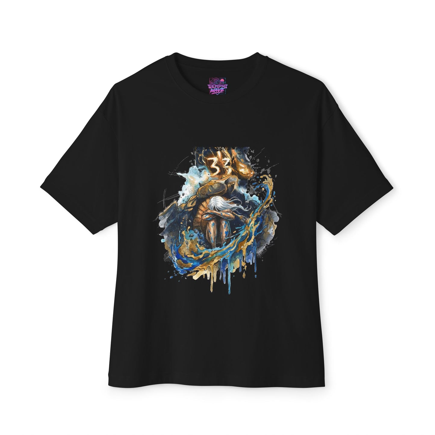Clair Obscur Paintress Retro Dithered Party Vs Boss Art Premium Oversized Unisex T-Shirt