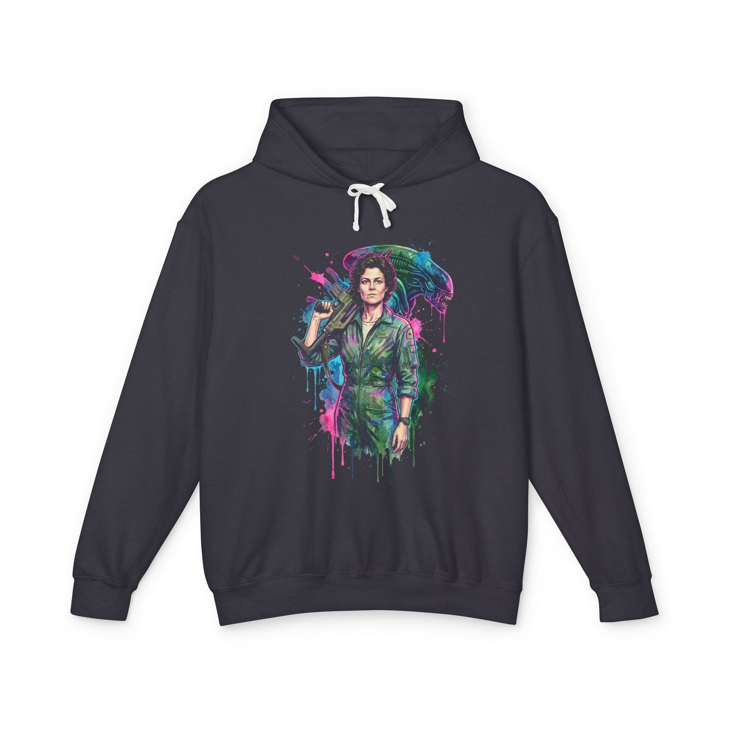 Ellen Ripley Flamethrower Ready Aliens 1986 Classic Portrait Unisex Premium Hoodie