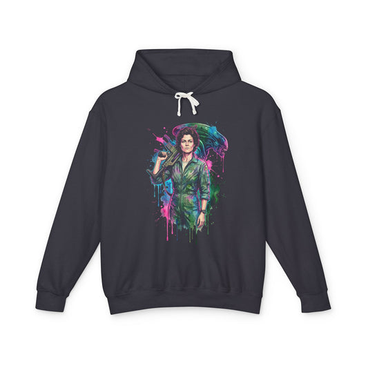 Ellen Ripley Flamethrower Ready Aliens 1986 Classic Portrait Unisex Premium Hoodie