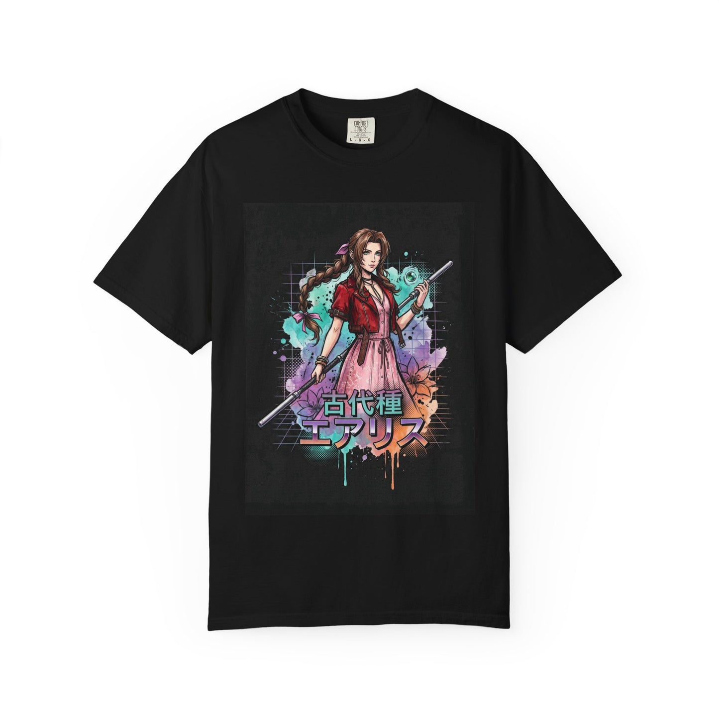 Final Fantasy VII Aerith Gainsborough Pink Dress Flower Girl Design Premium T-Shirt