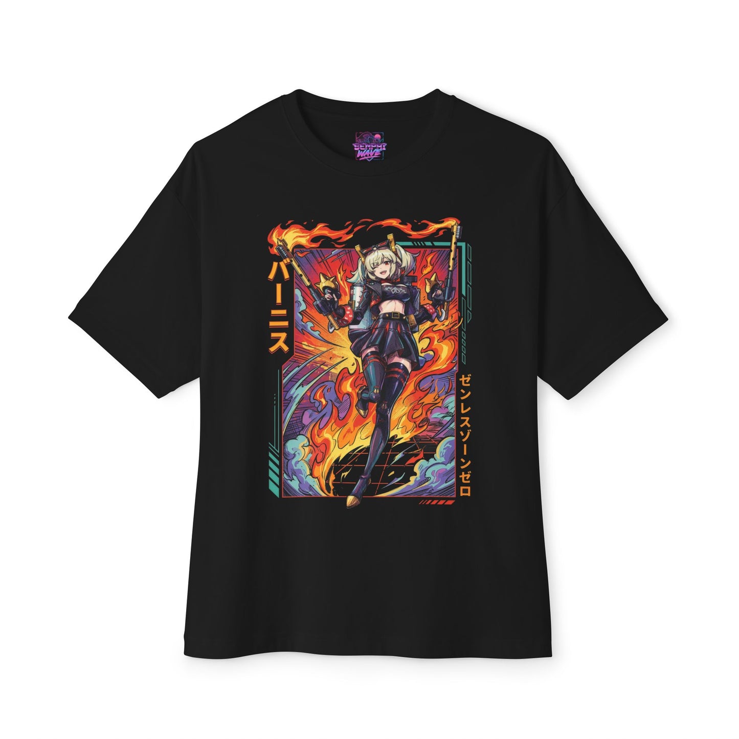 Retro 80s Burnice White Nitro Fuel Neon Vibes Premium Oversized Unisex T-Shirt