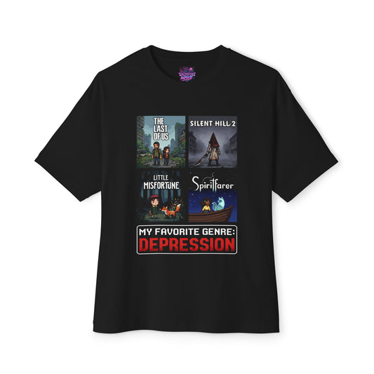 Mr. Voice Guides Through Fog – Depression Genre Masterpiece Art Premium Oversized Unisex T-Shirt