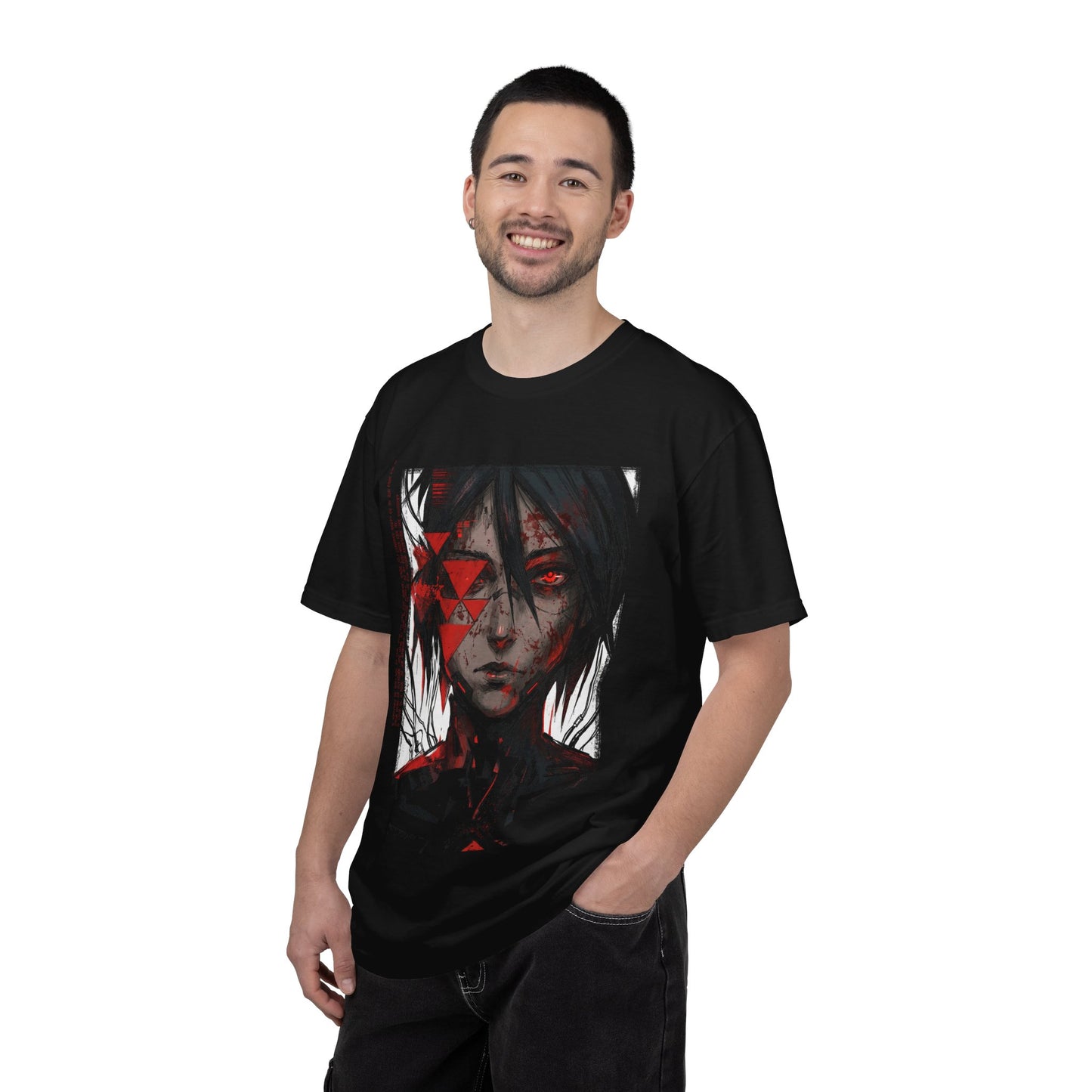 Glitched Signalis Cryptic art – Warped Doll Eyes Red Transmission Art Premium T-Shirt