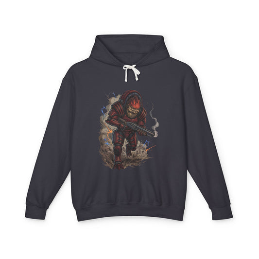 Mass Effect Wrex Dust Cloud Charge Fan Art Hoodie