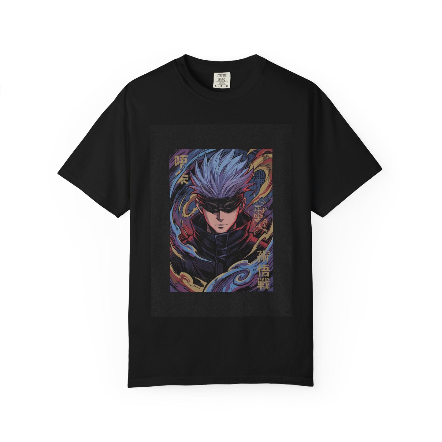 Gojo Satoru JJK Black Uniform Jacket Portrait Premium T-Shirt