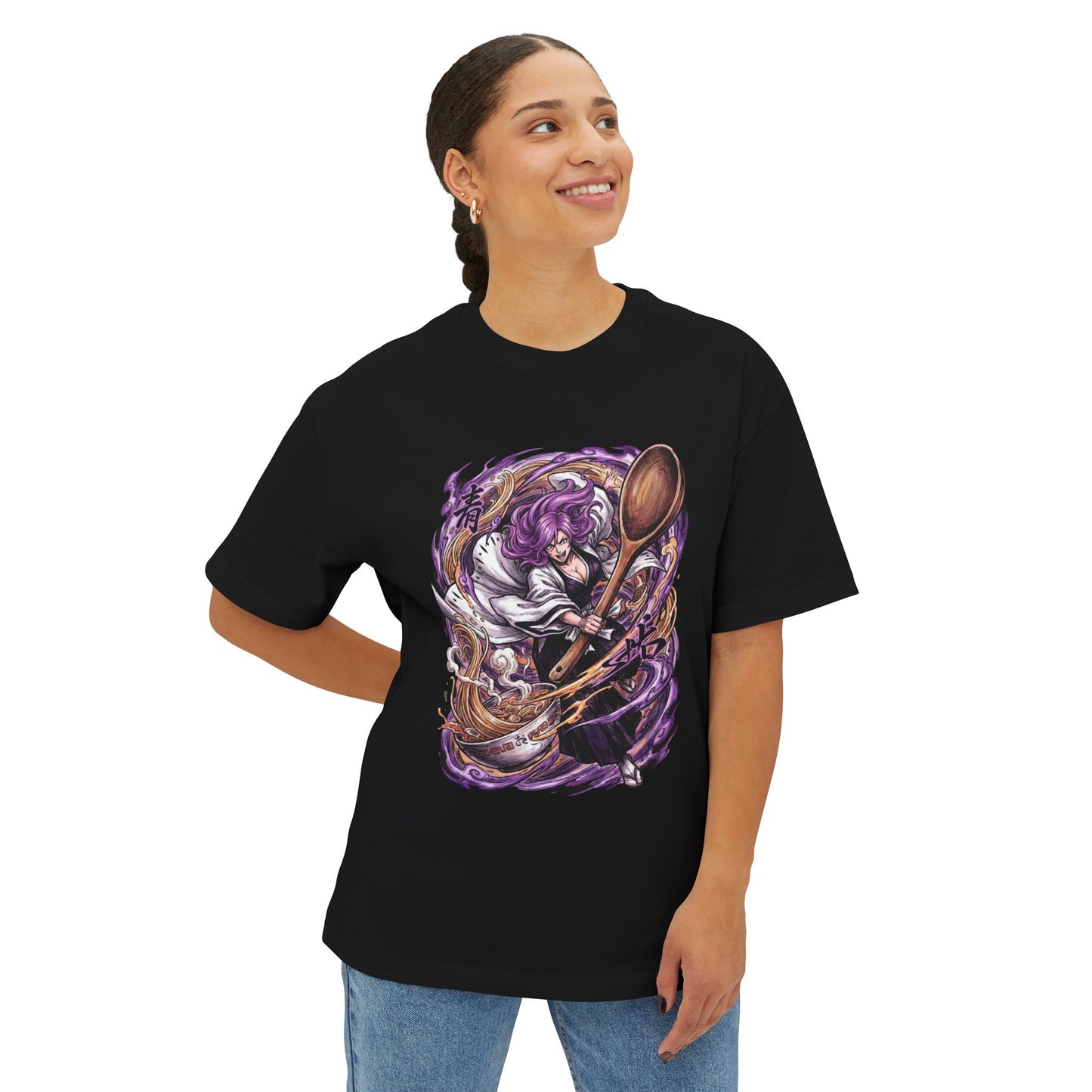 Kirio Hikifune Bleach Ruler of Grain Purple Hair Design Premium Oversized Unisex T-Shirt