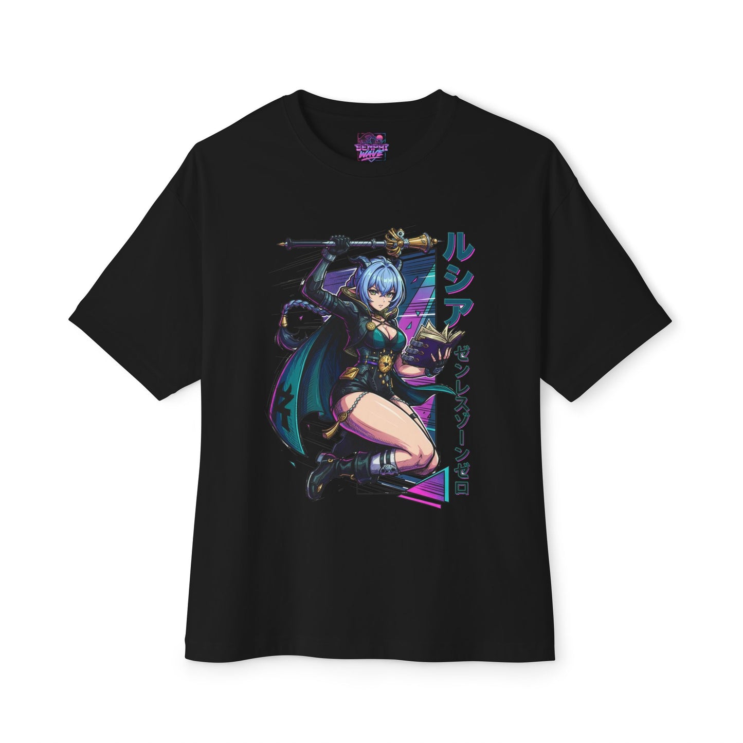 Synth Retrowave Lucia Elowen Zenless Zone Zero Art Premium Oversized Unisex T-Shirt