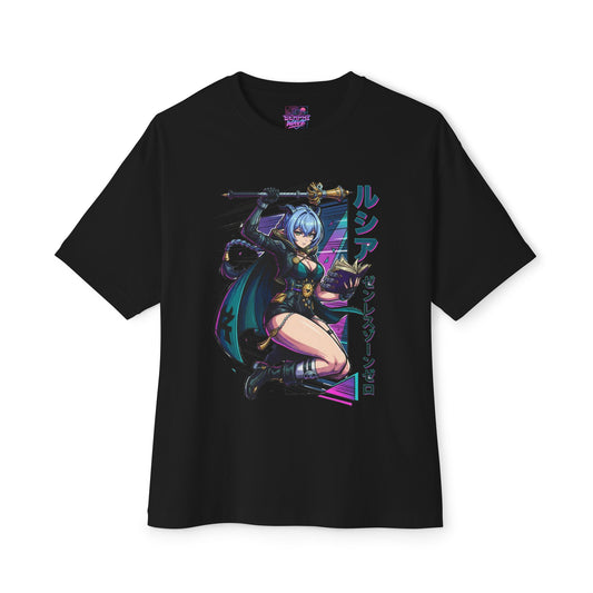 Synth Retrowave Lucia Elowen Zenless Zone Zero Art Premium Oversized Unisex T-Shirt