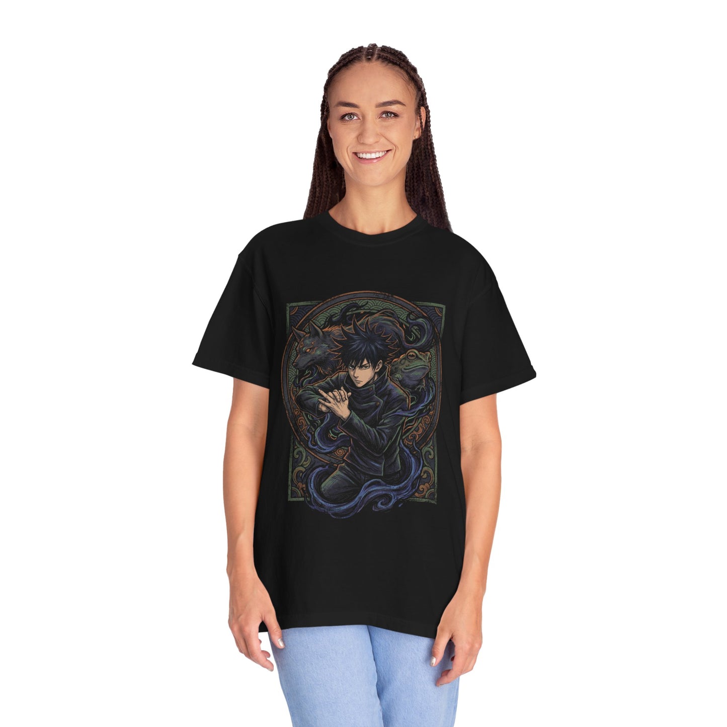 Megumi Fushiguro JJK Shadow Technique Ten Shadows Portrait Premium T-Shirt