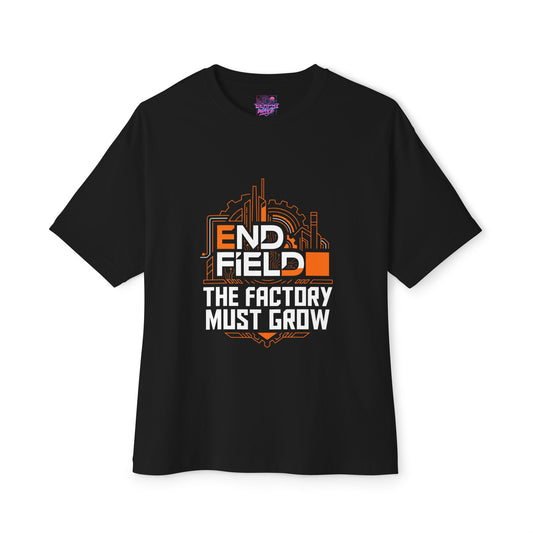Arknights Endfield The Factory Must Grow Meme Factory Expansion Pixel Art Automation Premium Oversized Unisex T-Shirt