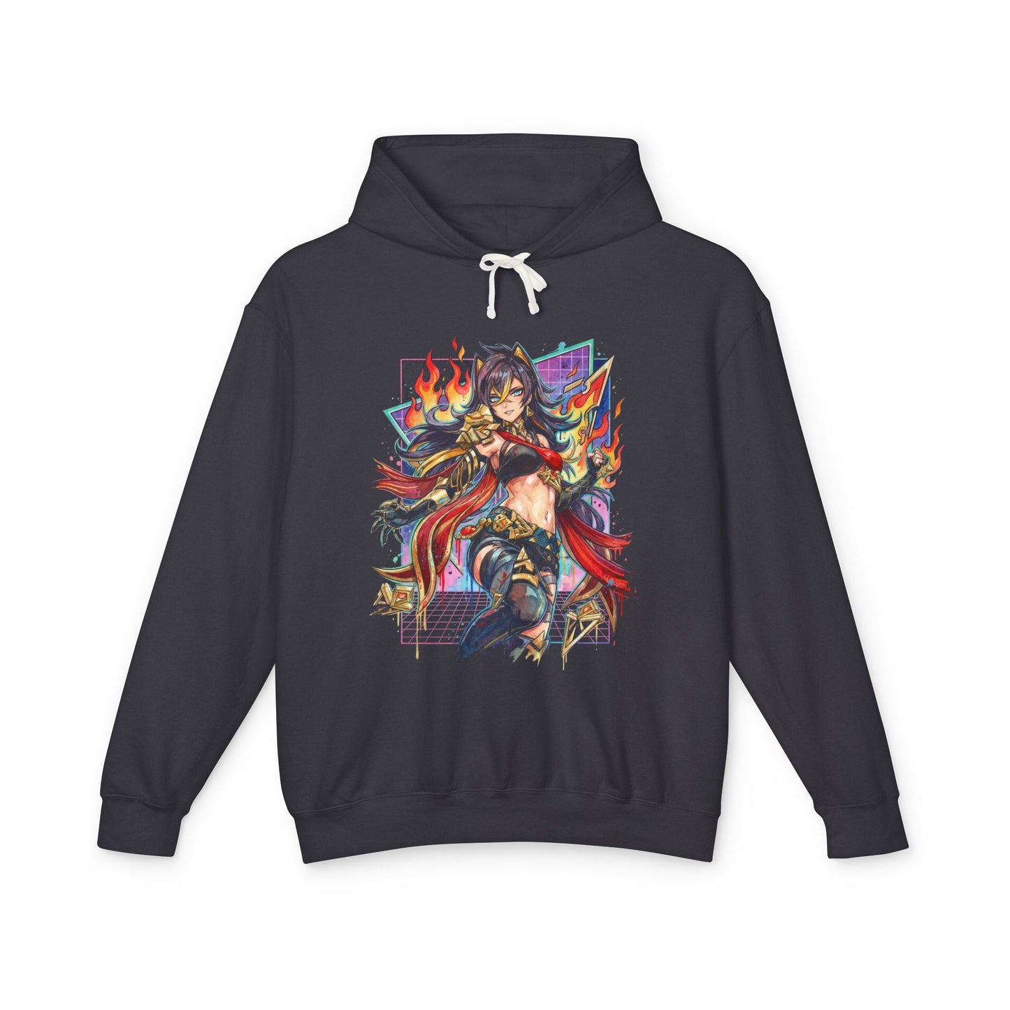 Dehya Genshin Impact Claymore Pyro Warrior Vaporwave Design Unisex Premium Hoodie