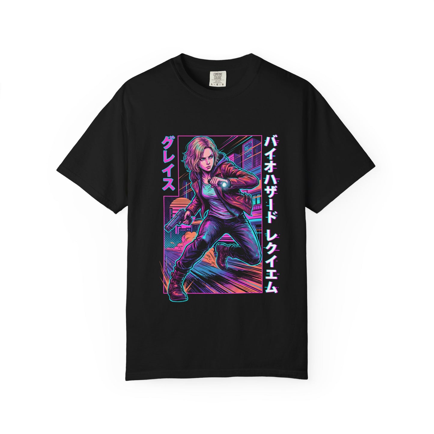 Resident Evil Grace Ashcroft Mother Shadow Retro Cyberpunkj futuristic design Premium T-Shirt