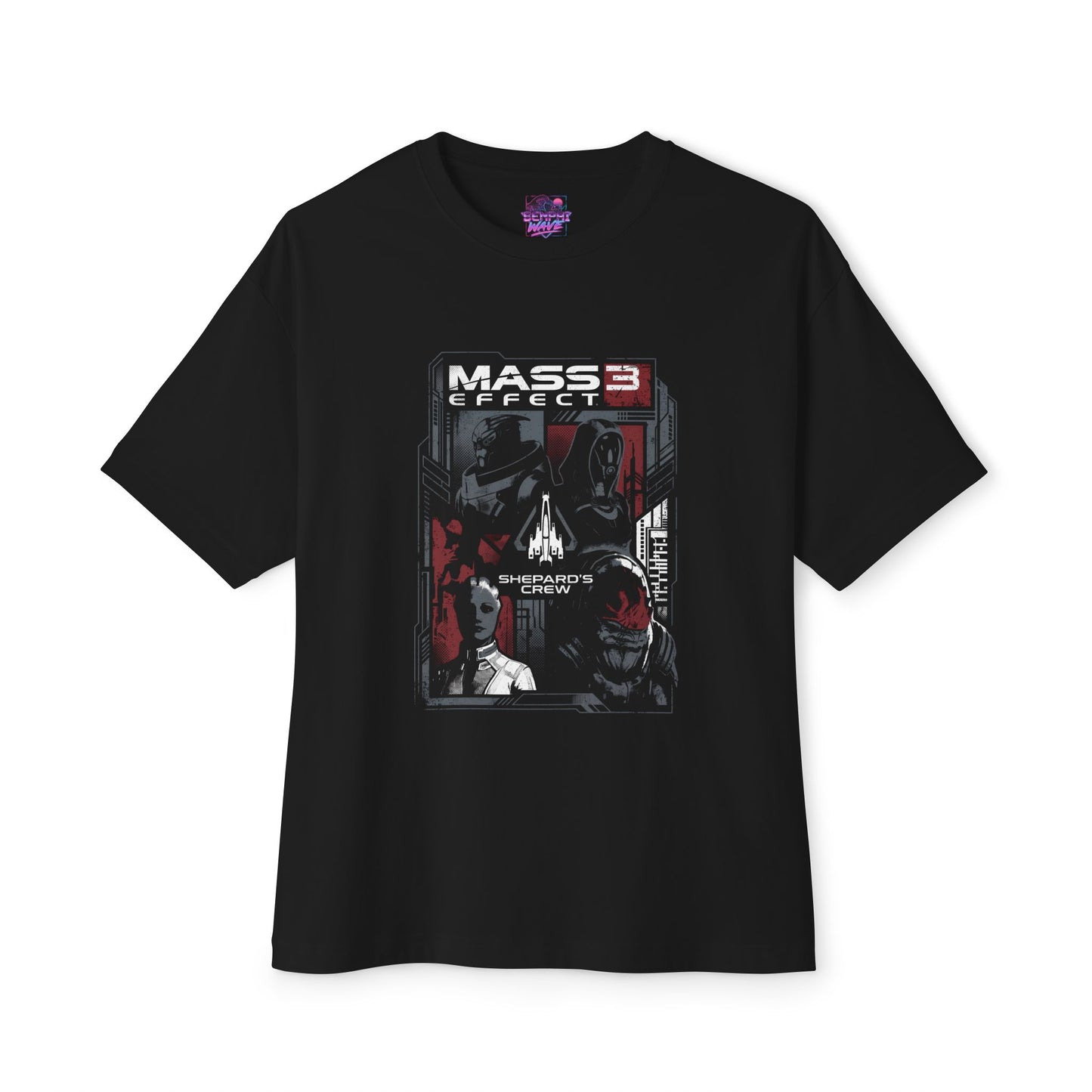 Commander Shepard N7 Elite Soldier Leading the Fight Against Reapers Mass Effect Premium Oversized Unisex T-Shirt