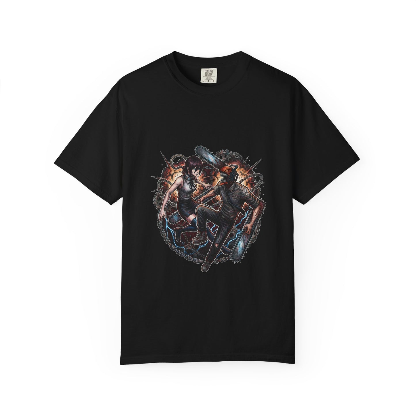 Chainsaw Man Denji Reze Love Chainsaw Head Pull Cord Devil Hunter Design Premium T-Shirt