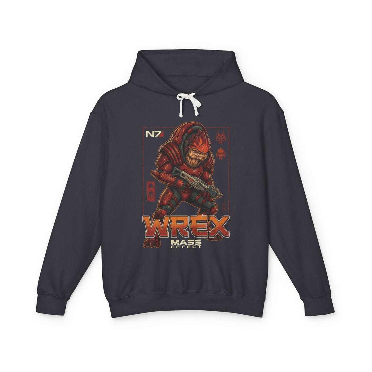 Mass Effect Wrex N7 Bold Lettering Fan Art Hoodie
