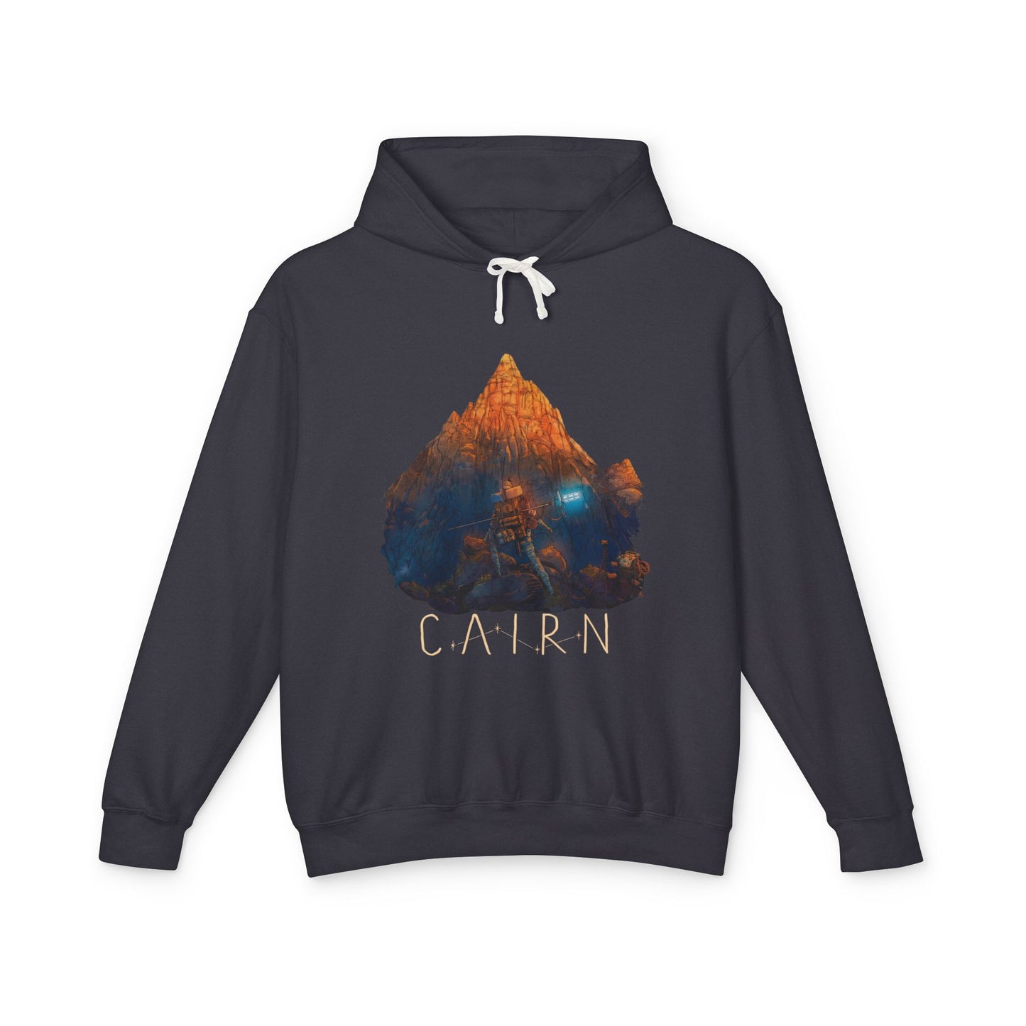 Cairn Obsession Sacrifice Theme – Rugged Cliff Climber Fan Portrait Unisex Premium Hoodie