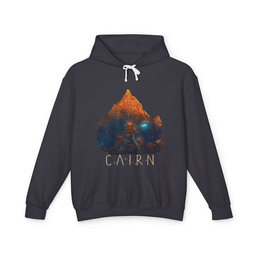 Cairn Obsession Sacrifice Theme – Rugged Cliff Climber Fan Portrait Unisex Premium Hoodie
