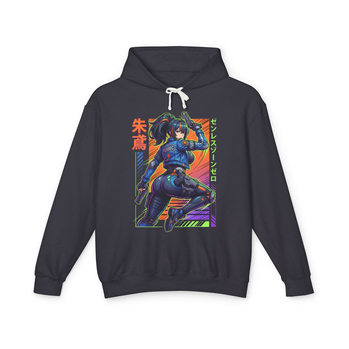 Zenless Zone Zero Zhu Yuan Pubsec Back Pose Neon Fan Art Hoodie