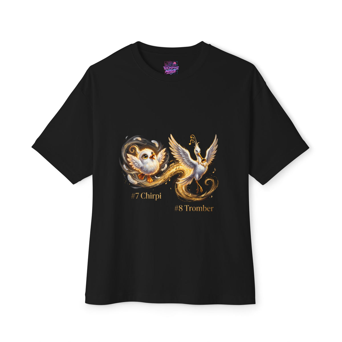 Chirpi Tromber Aniimo Evolution Line Gold Oil Painting - Oversized Premium Tee