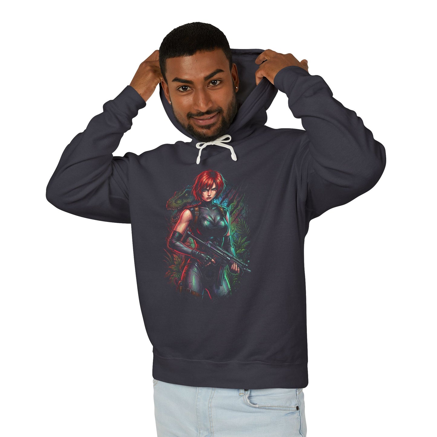 Dino Crisis Regina Red Hair Tactical Gear Portrait Unisex Premium Hoodie