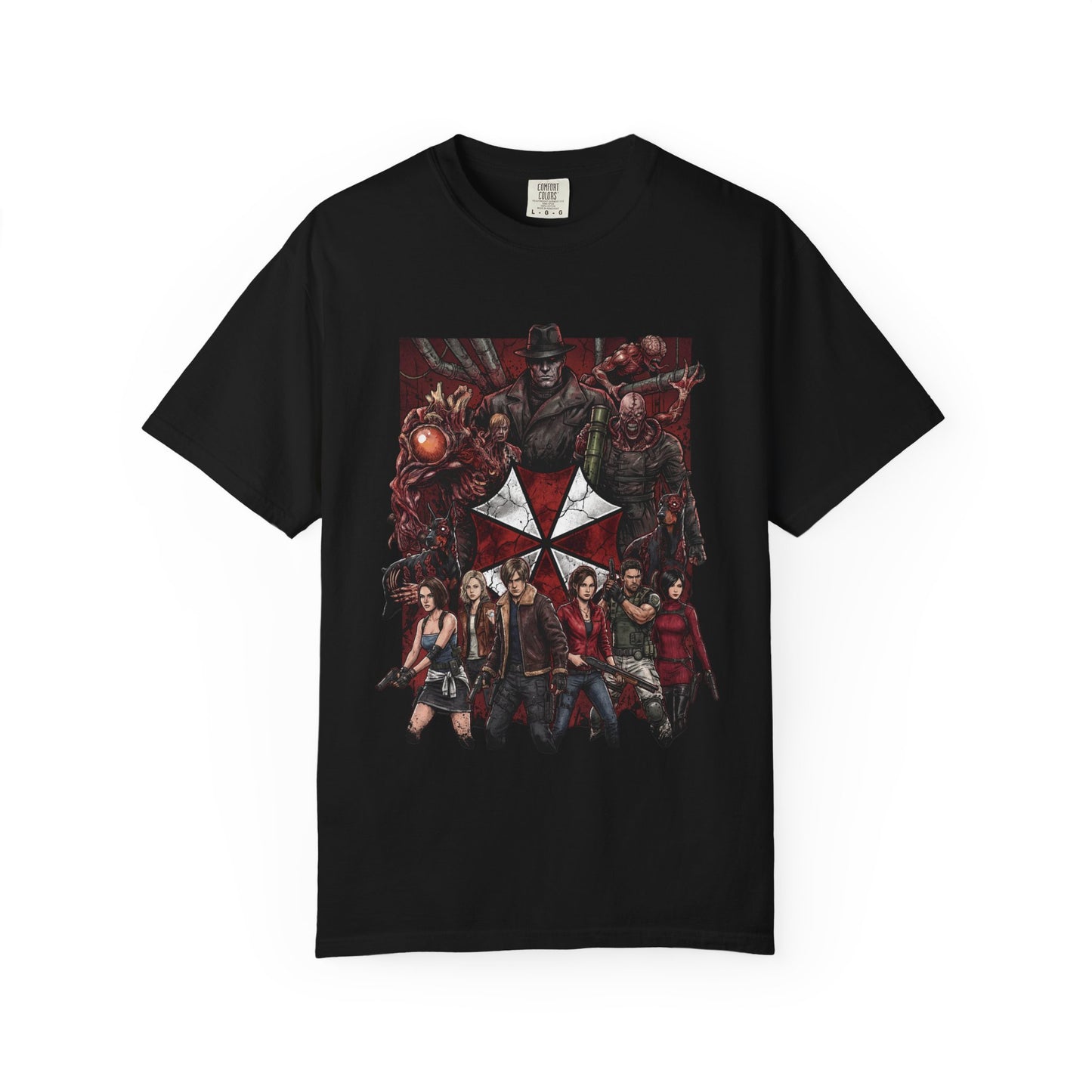 Nemesis Mr X Resident Evil Wesker Birkin Zombie Dogs Lickers Group Portrait Premium T-Shirt