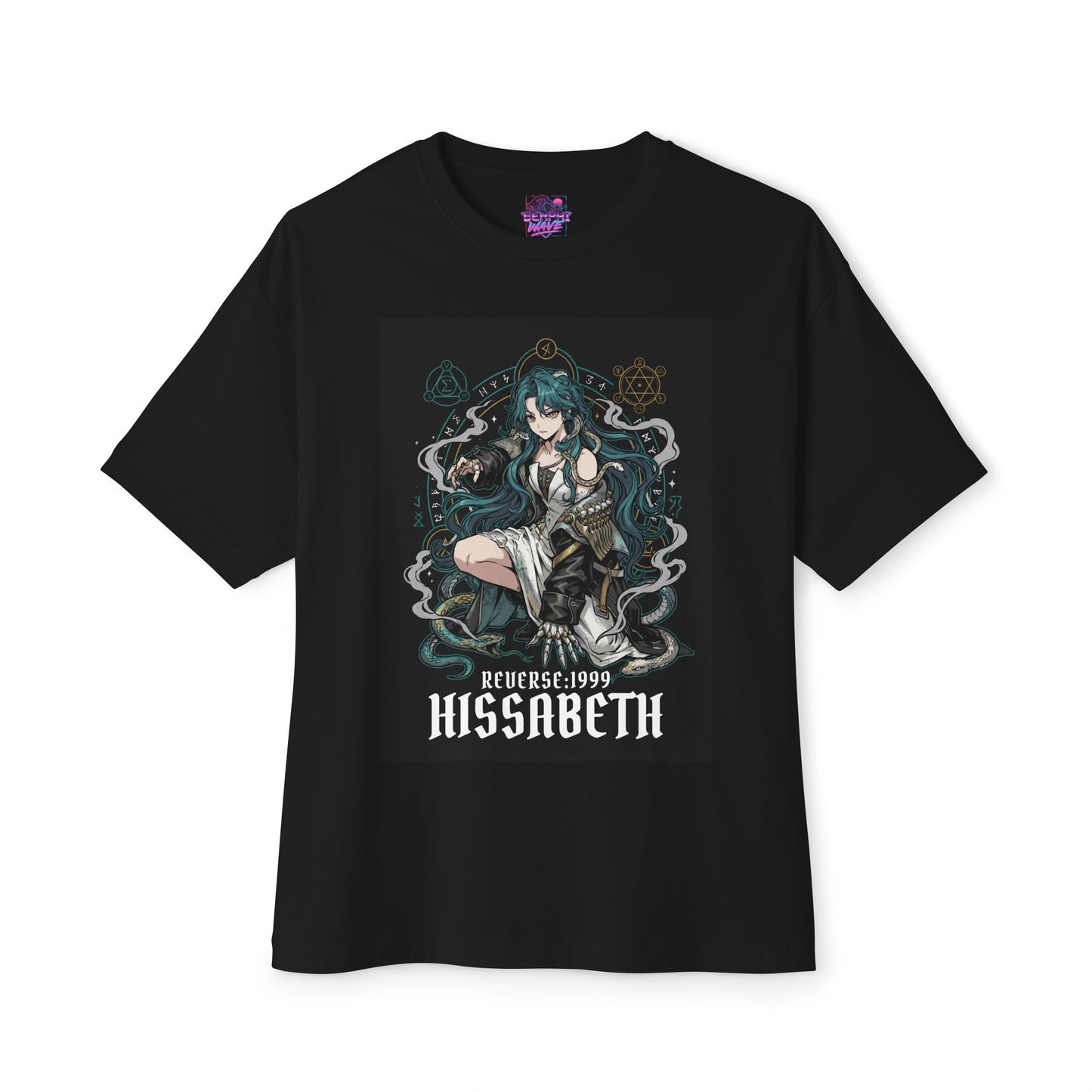 Hissabeth Reverse 1999 Silver Hair Snake Hair Portrait Premium Oversized Unisex T-Shirt
