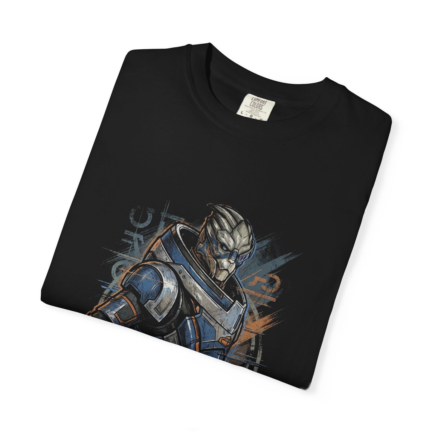 Garrus Vakarian Mass Effect Cobalt Blue Armor Scarred Face Portrait Premium T-Shirt