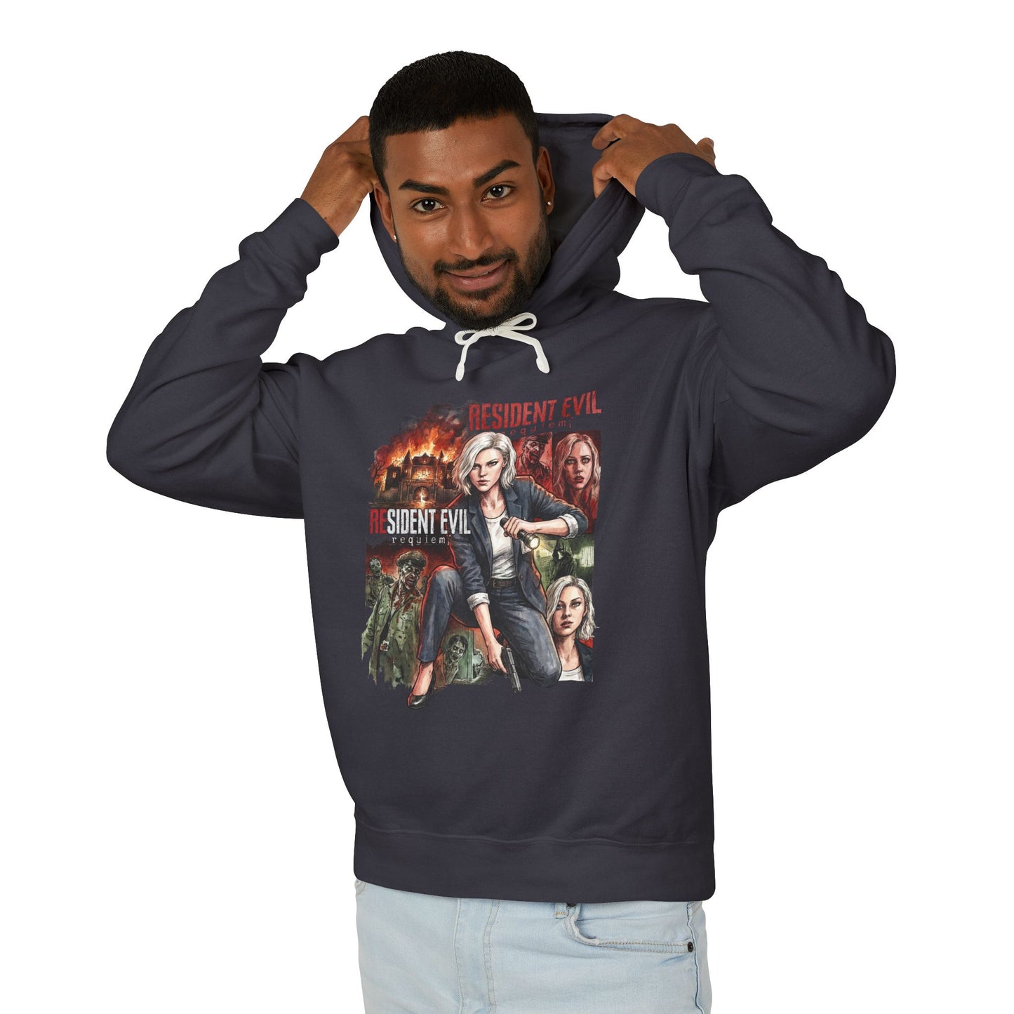 RE9 Grace Ashcroft Powerless Protagonist Trauma Haunt Portrait Unisex Premium Hoodie