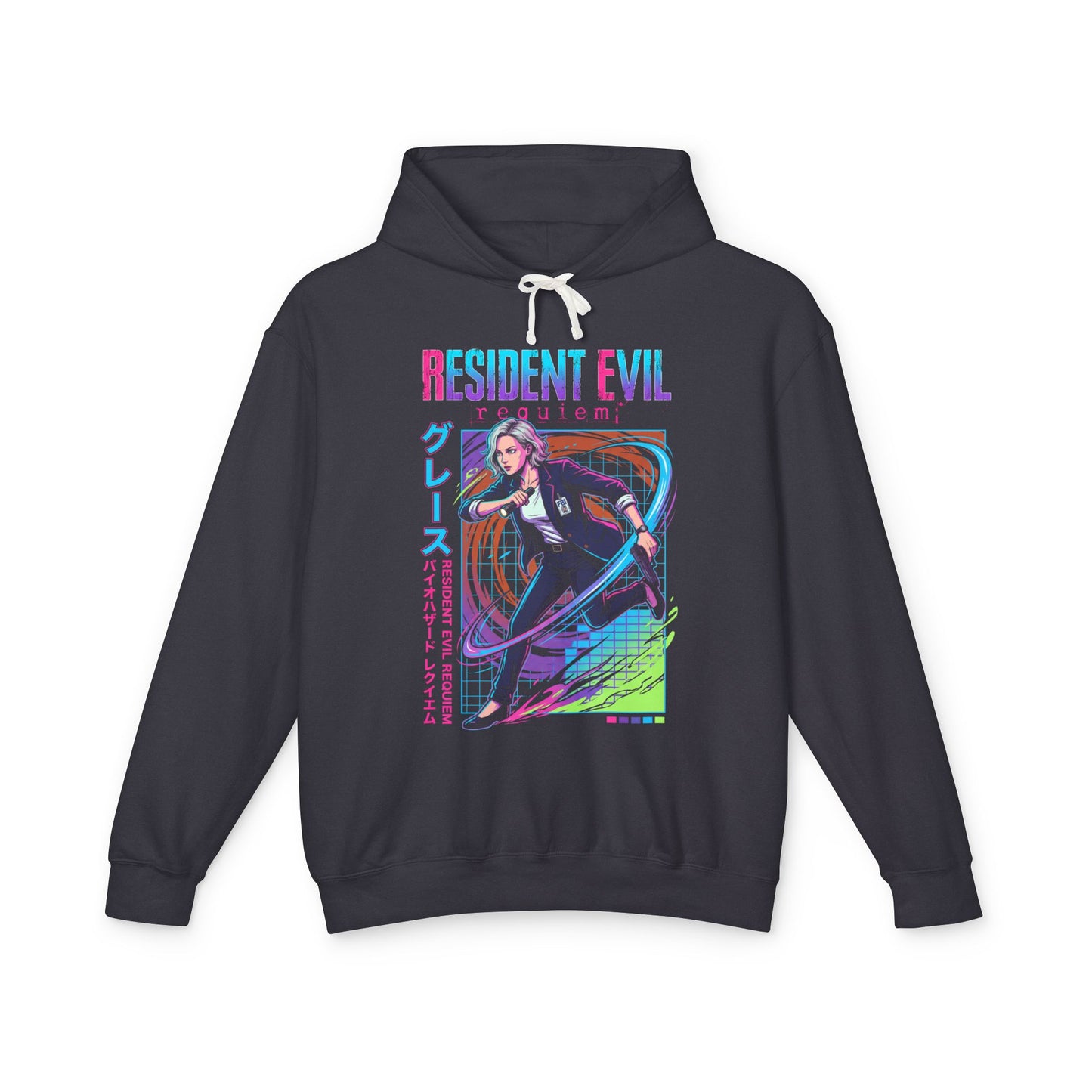 Cyberpunk Synthwave Retro Grace Ashcroft Resident Evil Protagonist 2026 Unisex Premium Hoodie