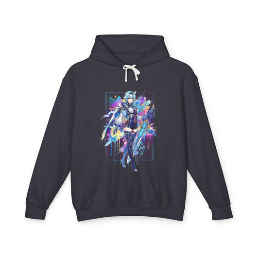 Genshin Impact Eula Vaporwave Neon Palm Tree Sunset Design Unisex Premium Hoodie