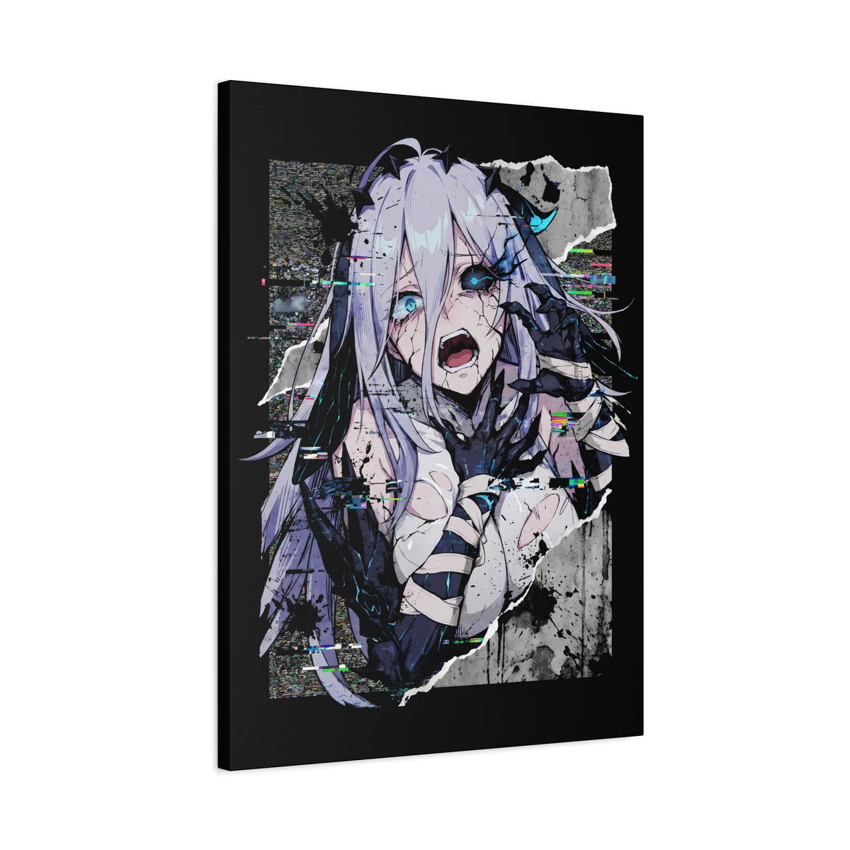 Narja Chaos Zero Nightmare Glitch Horror Portrait Canvas Print
