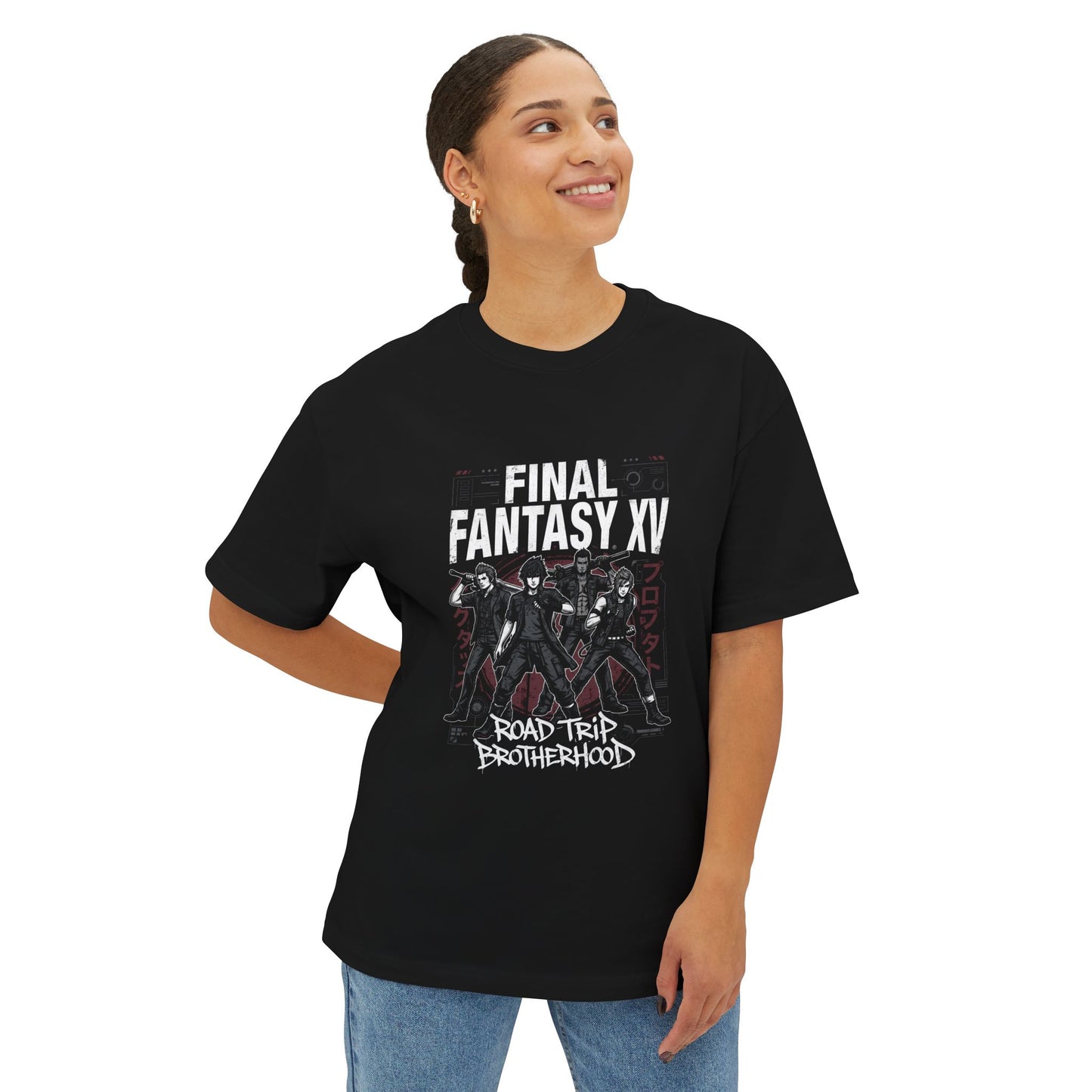 Noctis and the Chocobros Epic Brotherhood Journey Premium Oversized Unisex T-Shirt