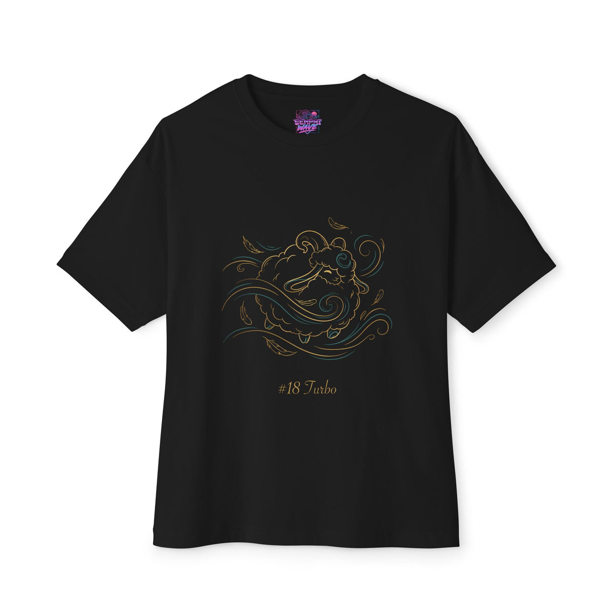 Turbo Aniimo Gold Line Art Creature Art - Oversized Premium Tee