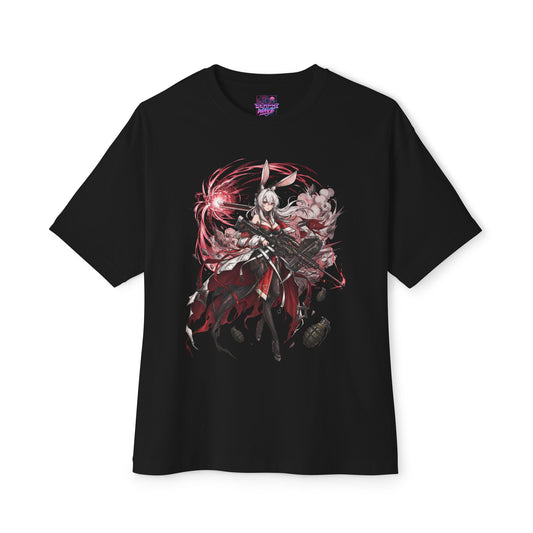 Chaos Zero Nightmare Seleste Sniper and Grenades Pink Smoke Fan Art Oversized T-Shirt