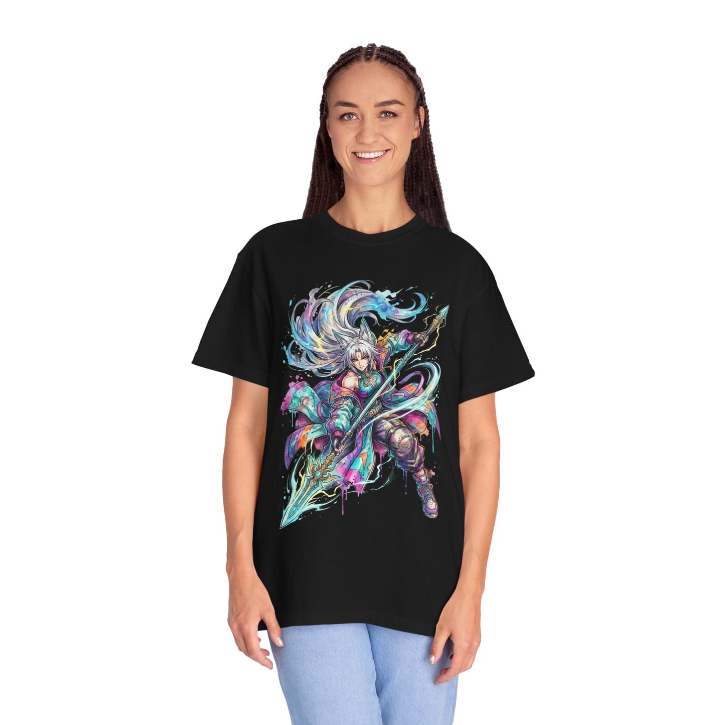 HSR Feixiao Merlin's Claw Vaporwave Retro Portrait Premium T-Shirt