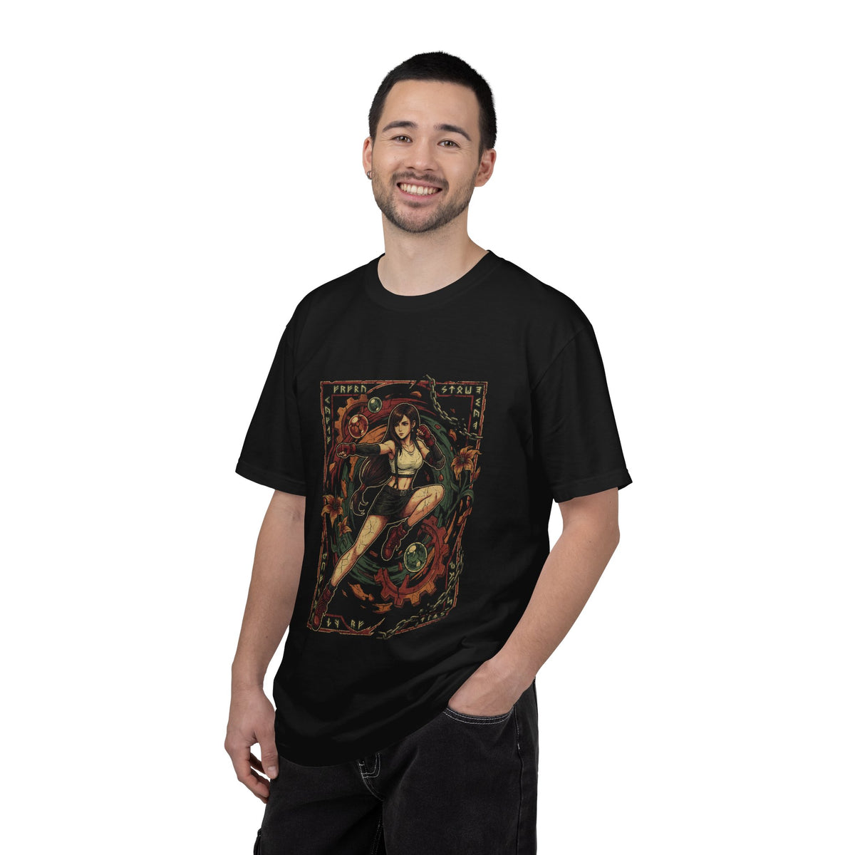 Final Fantasy VII Tifa Lockhart Black Skirt Boots Design Premium T-Shirt