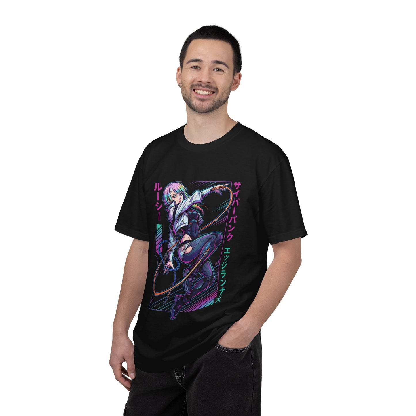 Lucy Cyberpunk Edgerunners Red Purple Eyes Street Samurai Icon Premium T-Shirt