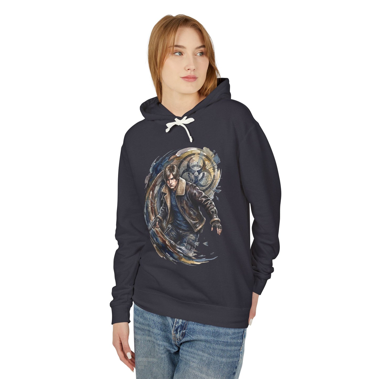 RE9 Leon Kennedy Veteran Hero Chainsaw Wield Survival Design Unisex Premium Hoodie