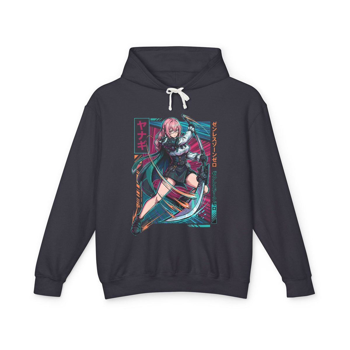 Zenless Zone Zero Yanagi Teal Neon Naginata Fan Art Hoodie