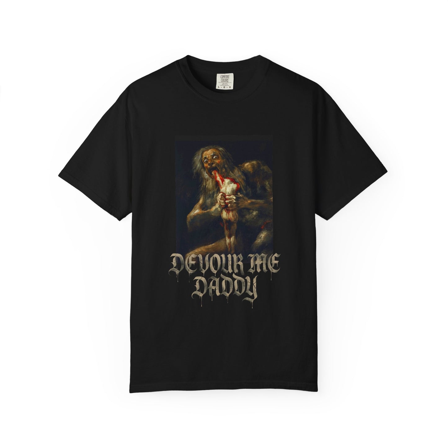 Saturn Devouring His Son Meme – Relatable Family Dinner Cursed Humor Devour me Daddy Premium T-Shirt