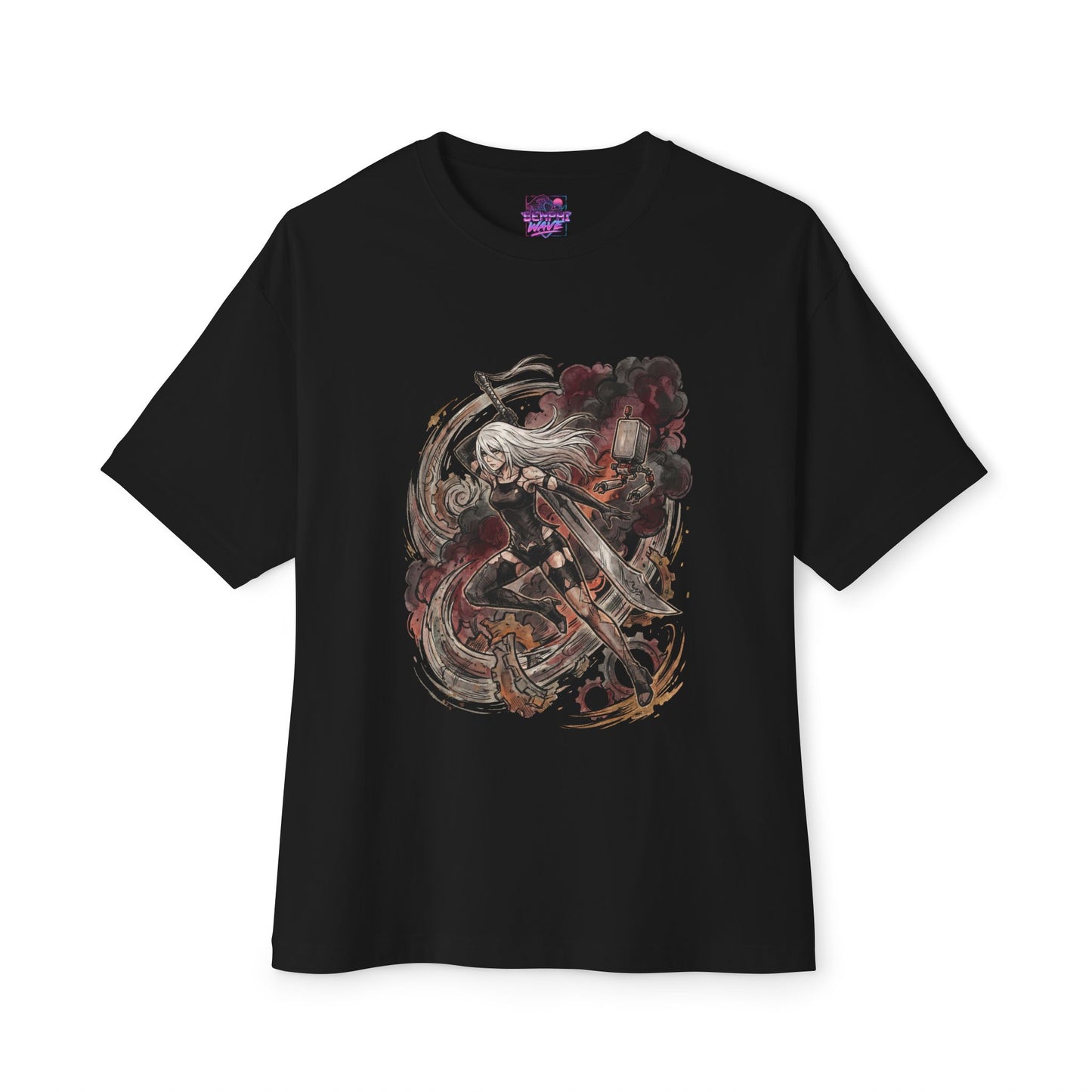 YoRHa A2 Damaged Battle Android Design Premium Oversized Unisex T-Shirt