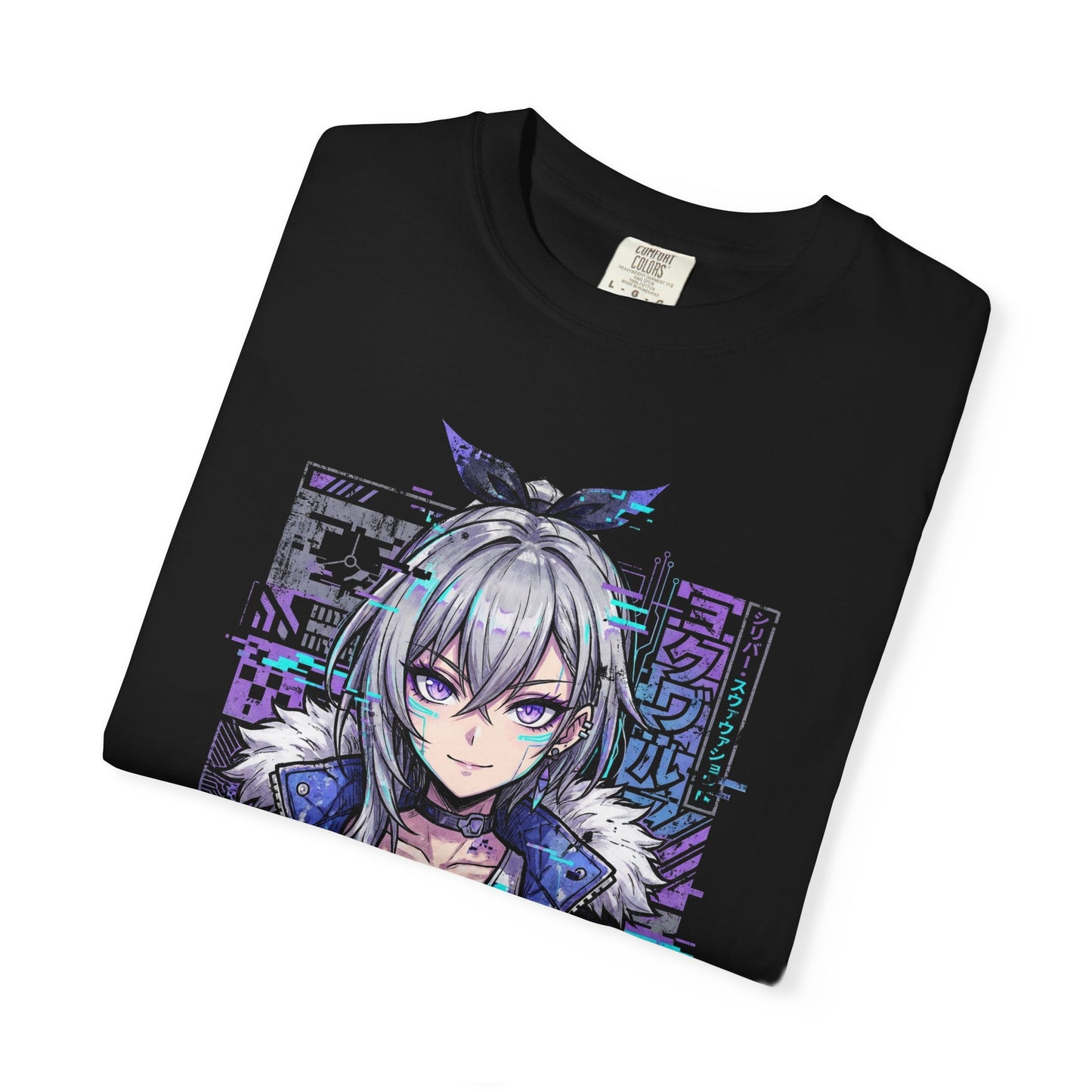 Silver Wolf HSR Purple Eyes Holographic Interface Design Premium T-Shirt